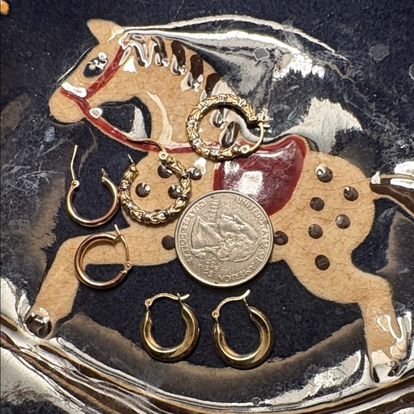 10k gold tricolor hoops Bundle (3) - Picture 6 of 6